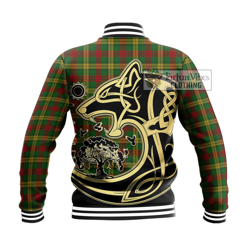 MacMillan Society of Glasgow Tartan Baseball Jacket with Family Crest Celtic Wolf Style - Tartan Vibes Clothing