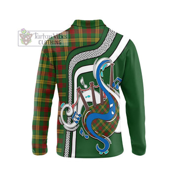 MacMillan Society of Glasgow Tartan Long Sleeve Polo Shirt with Epic Bagpipe Style