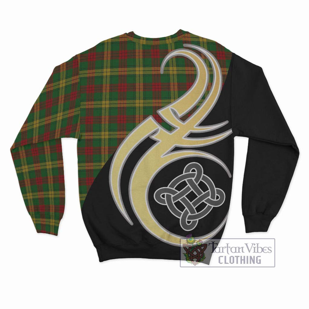 MacMillan Society of Glasgow Tartan Sweatshirt with Family Crest and Celtic Symbol Style - Tartan Vibes Clothing