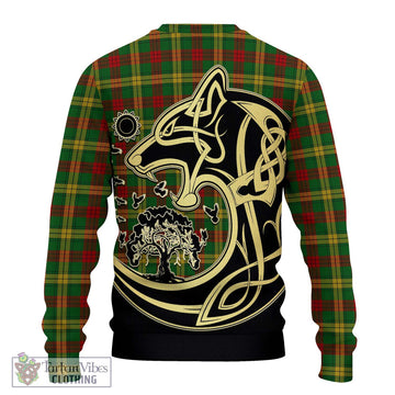 MacMillan Society of Glasgow Tartan Ugly Sweater with Family Crest Celtic Wolf Style