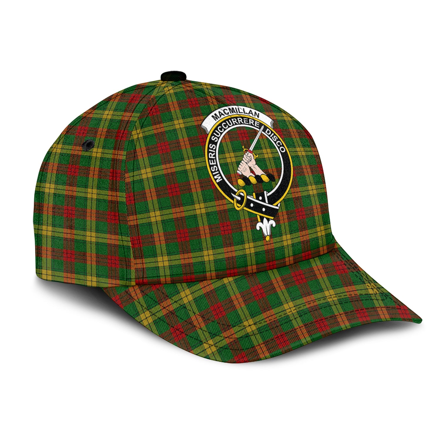 MacMillan Society of Glasgow Tartan Classic Cap with Family Crest - Tartan Vibes Clothing