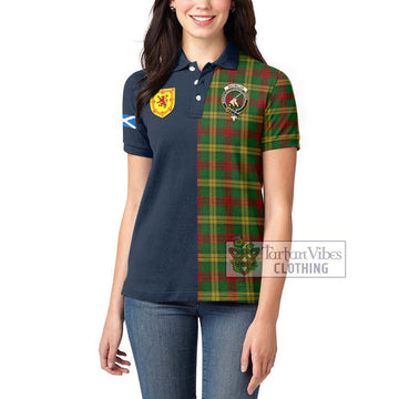 MacMillan Society of Glasgow Tartan Women's Polo Shirt Alba with Scottish Lion Royal Arm Half Style