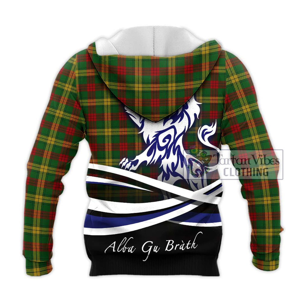 MacMillan Society of Glasgow Tartan Knitted Hoodie with Alba Gu Brath Regal Lion Emblem - Tartanvibesclothing Shop