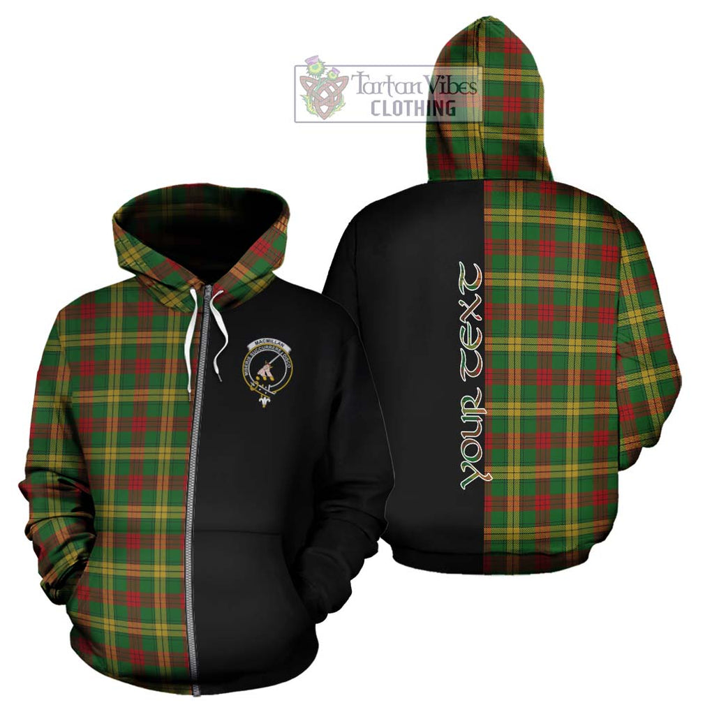 MacMillan Society of Glasgow Tartan Hoodie with Family Crest and Half Of Me Style - Tartanvibesclothing Shop