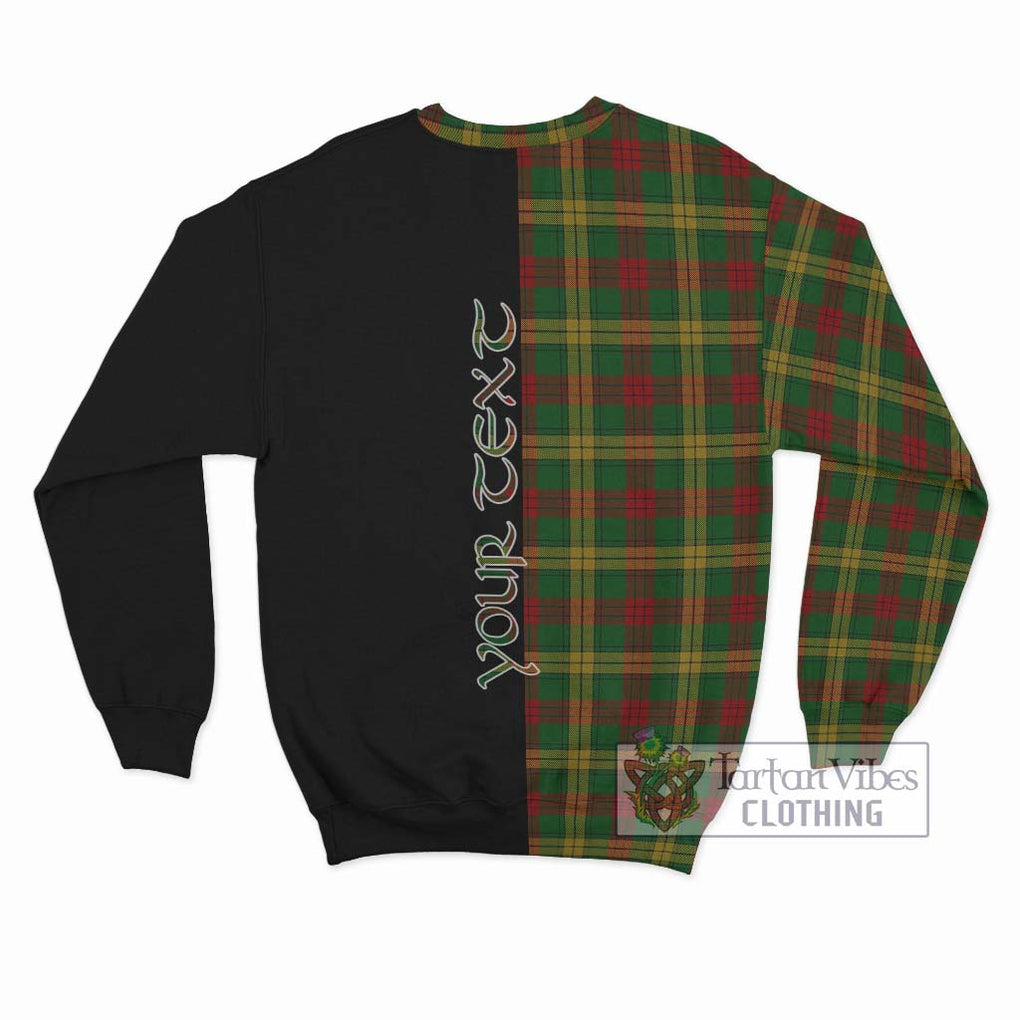 MacMillan Society of Glasgow Tartan Sweatshirt with Family Crest and Half Of Me Style - Tartanvibesclothing Shop