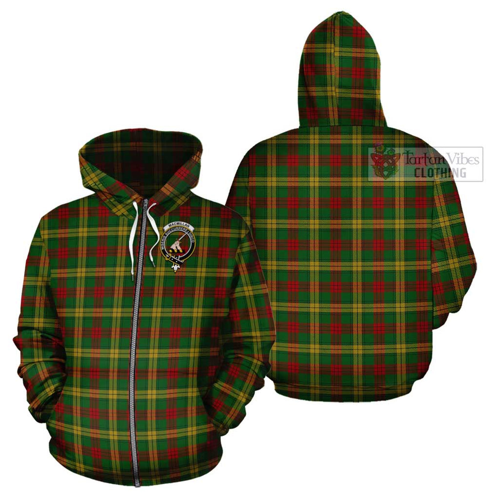 MacMillan Society of Glasgow Tartan Cotton Hoodie with Family Crest Zip Hoodie - Tartan Vibes Clothing