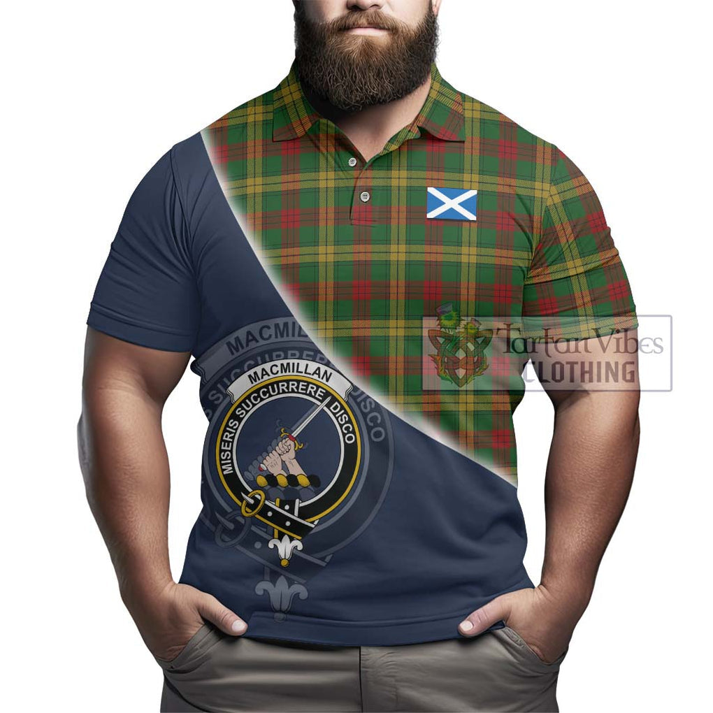 MacMillan Society of Glasgow Tartan Polo Shirt with Personalised National Flag and Family Crest Half Style - Tartanvibesclothing Shop