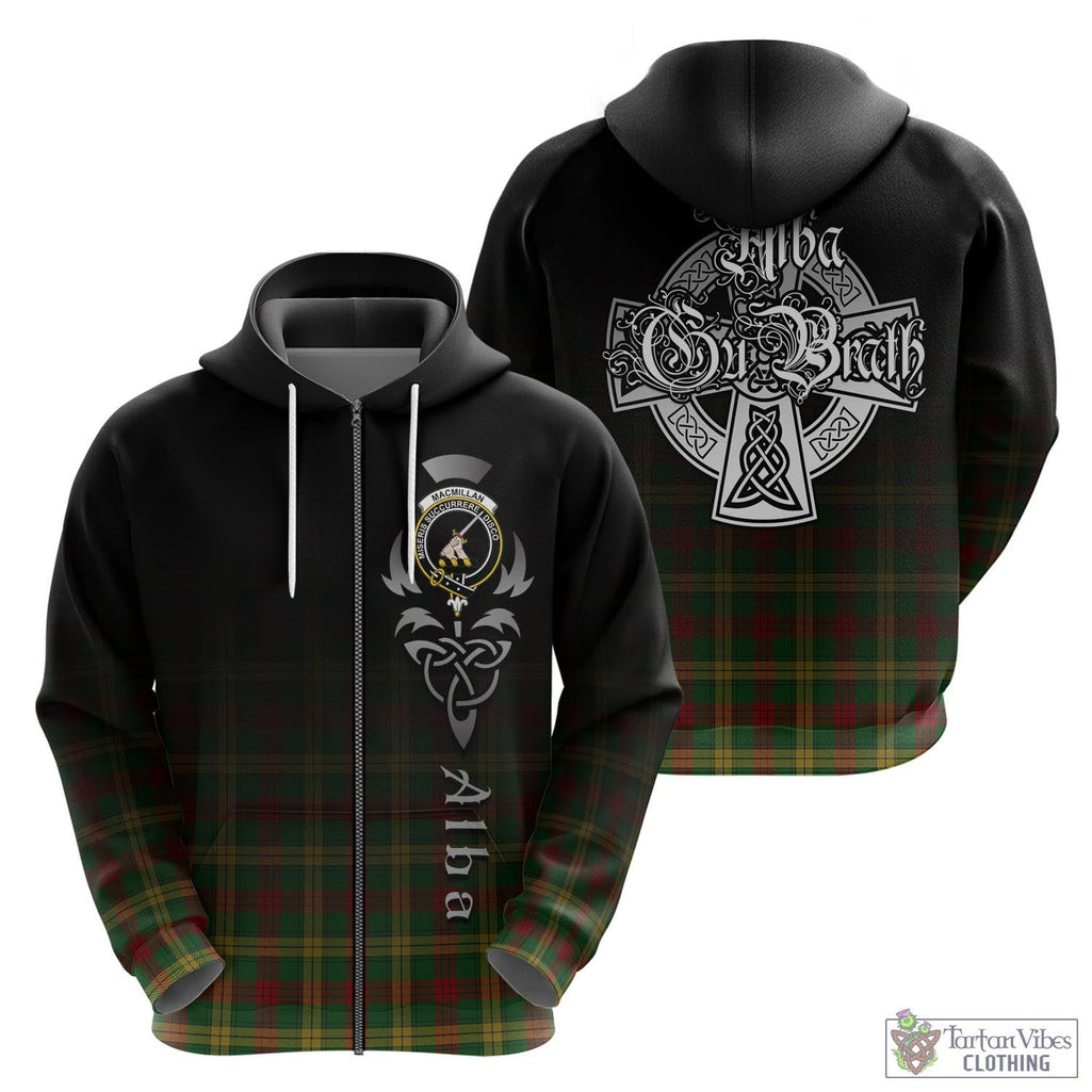 Tartan Vibes Clothing MacMillan Society of Glasgow Tartan Hoodie Featuring Alba Gu Brath Family Crest Celtic Inspired