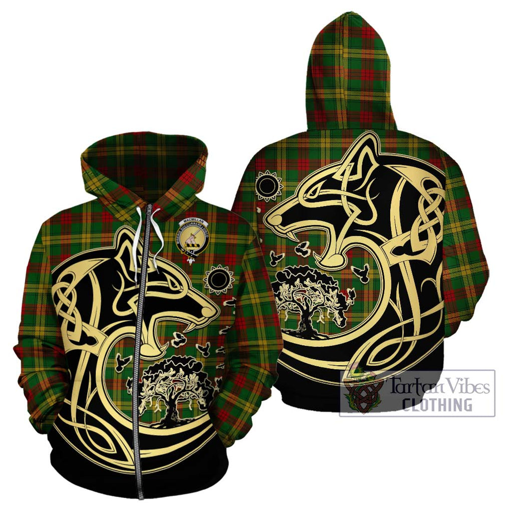 MacMillan Society of Glasgow Tartan Hoodie with Family Crest Celtic Wolf Style - Tartan Vibes Clothing