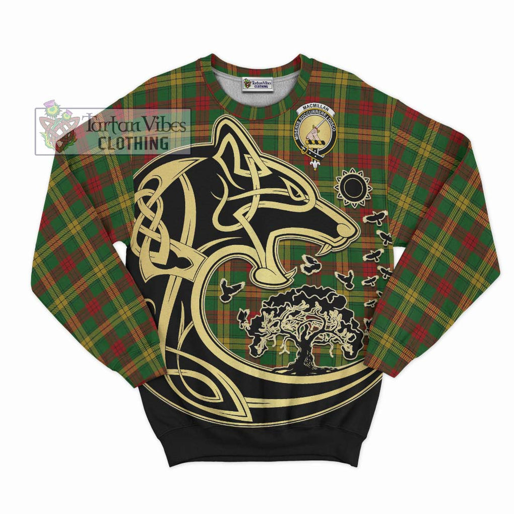 MacMillan Society of Glasgow Tartan Sweatshirt with Family Crest Celtic Wolf Style - Tartan Vibes Clothing