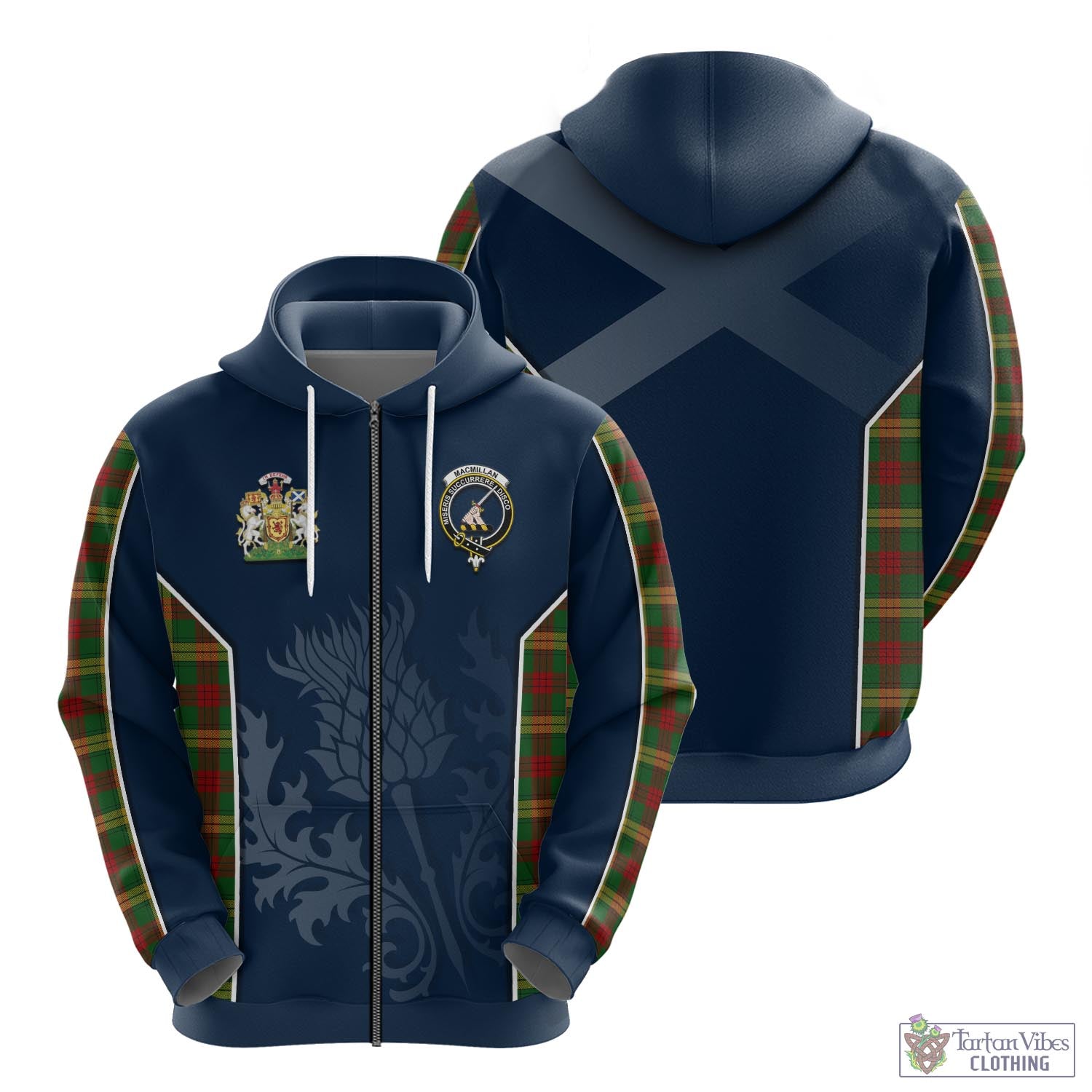 Tartan Vibes Clothing MacMillan Society of Glasgow Tartan Hoodie with Family Crest and Scottish Thistle Vibes Sport Style