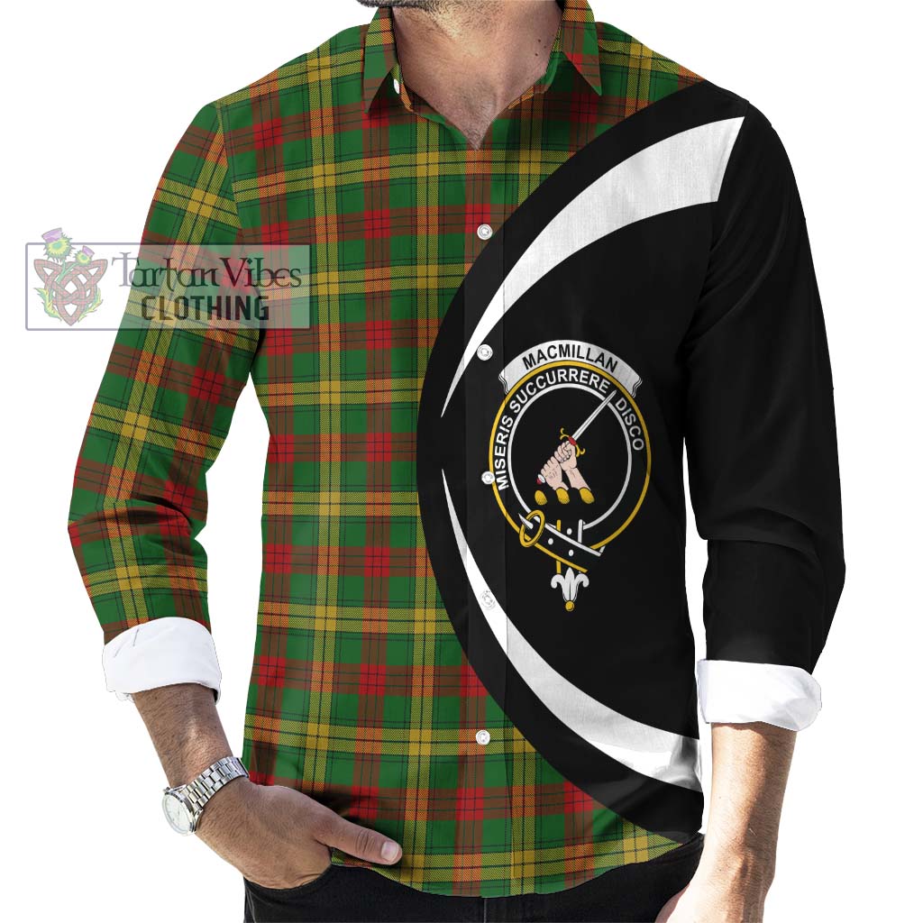 MacMillan Society of Glasgow Tartan Long Sleeve Button Up with Family Crest Circle Style - Tartan Vibes Clothing