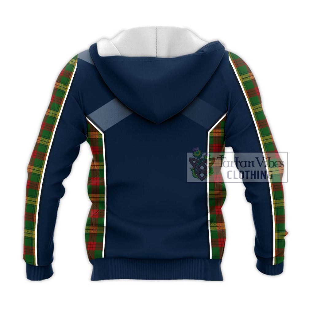 MacMillan Society of Glasgow Tartan Knitted Hoodie with Family Crest and Lion Rampant Vibes Sport Style - Tartan Vibes Clothing