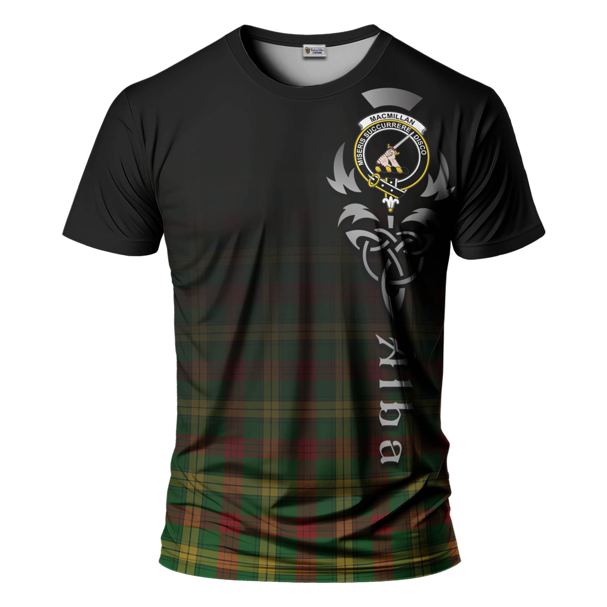 Tartan Vibes Clothing MacMillan Society of Glasgow Tartan T-Shirt Featuring Alba Gu Brath Family Crest Celtic Inspired