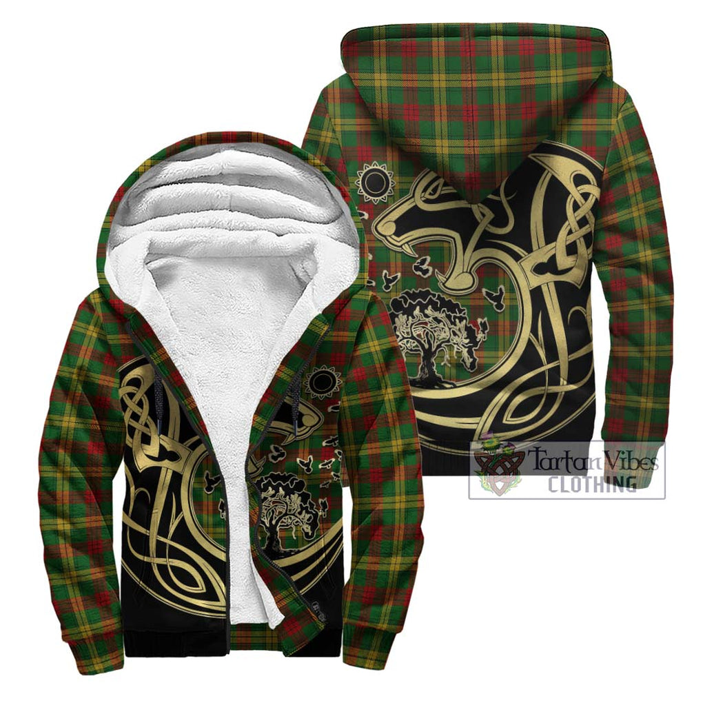 MacMillan Society of Glasgow Tartan Sherpa Hoodie with Family Crest Celtic Wolf Style Unisex - Tartan Vibes Clothing