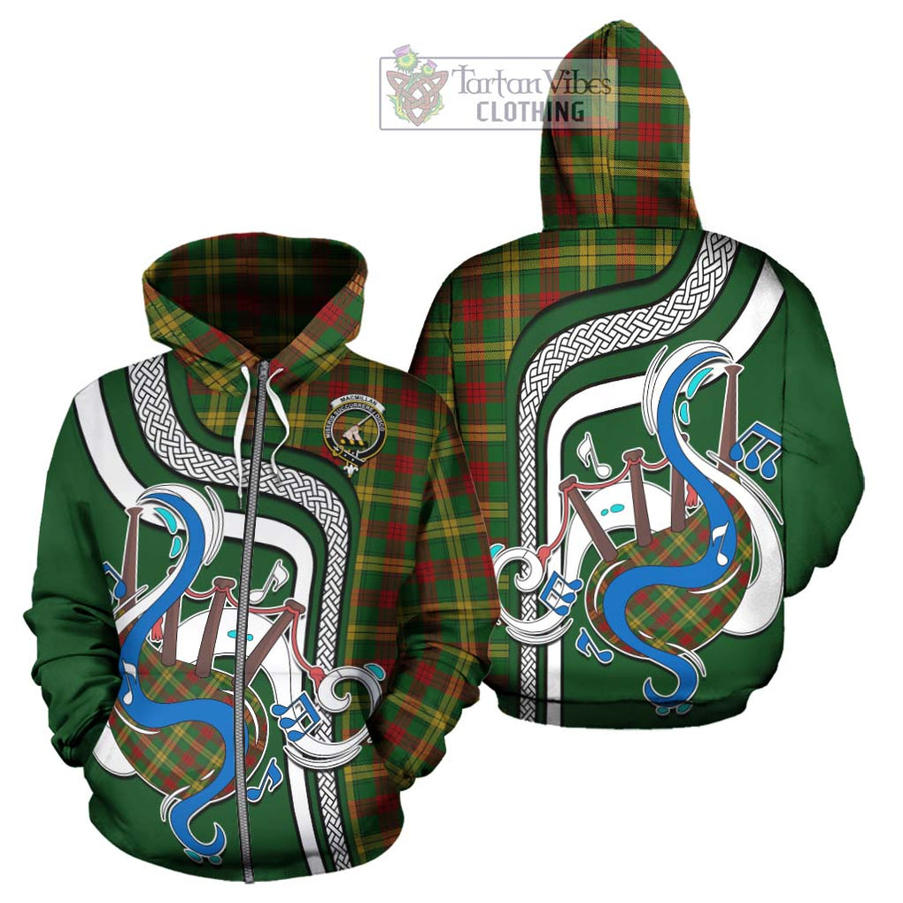 MacMillan Society of Glasgow Tartan Hoodie with Epic Bagpipe Style - Tartanvibesclothing Shop