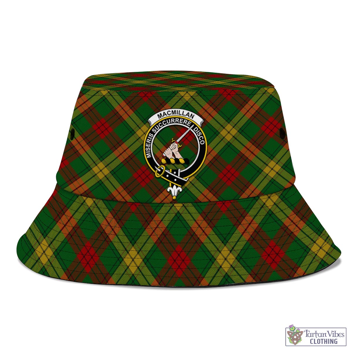 Tartan Vibes Clothing MacMillan Society of Glasgow Tartan Bucket Hat with Family Crest