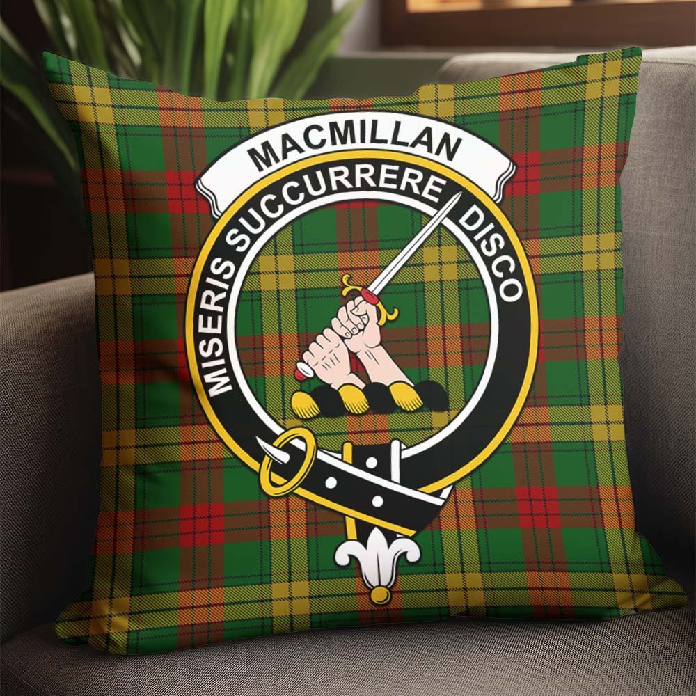 MacMillan Society of Glasgow Tartan Pillow Cover with Family Crest - Tartanvibesclothing