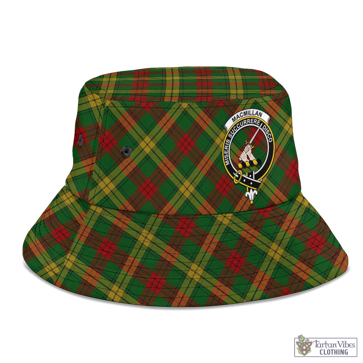 Tartan Vibes Clothing MacMillan Society of Glasgow Tartan Bucket Hat with Family Crest