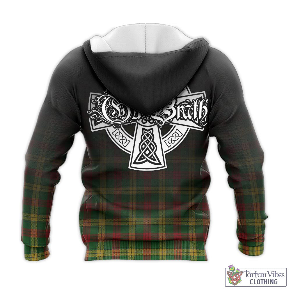 Tartan Vibes Clothing MacMillan Society of Glasgow Tartan Knitted Hoodie Featuring Alba Gu Brath Family Crest Celtic Inspired