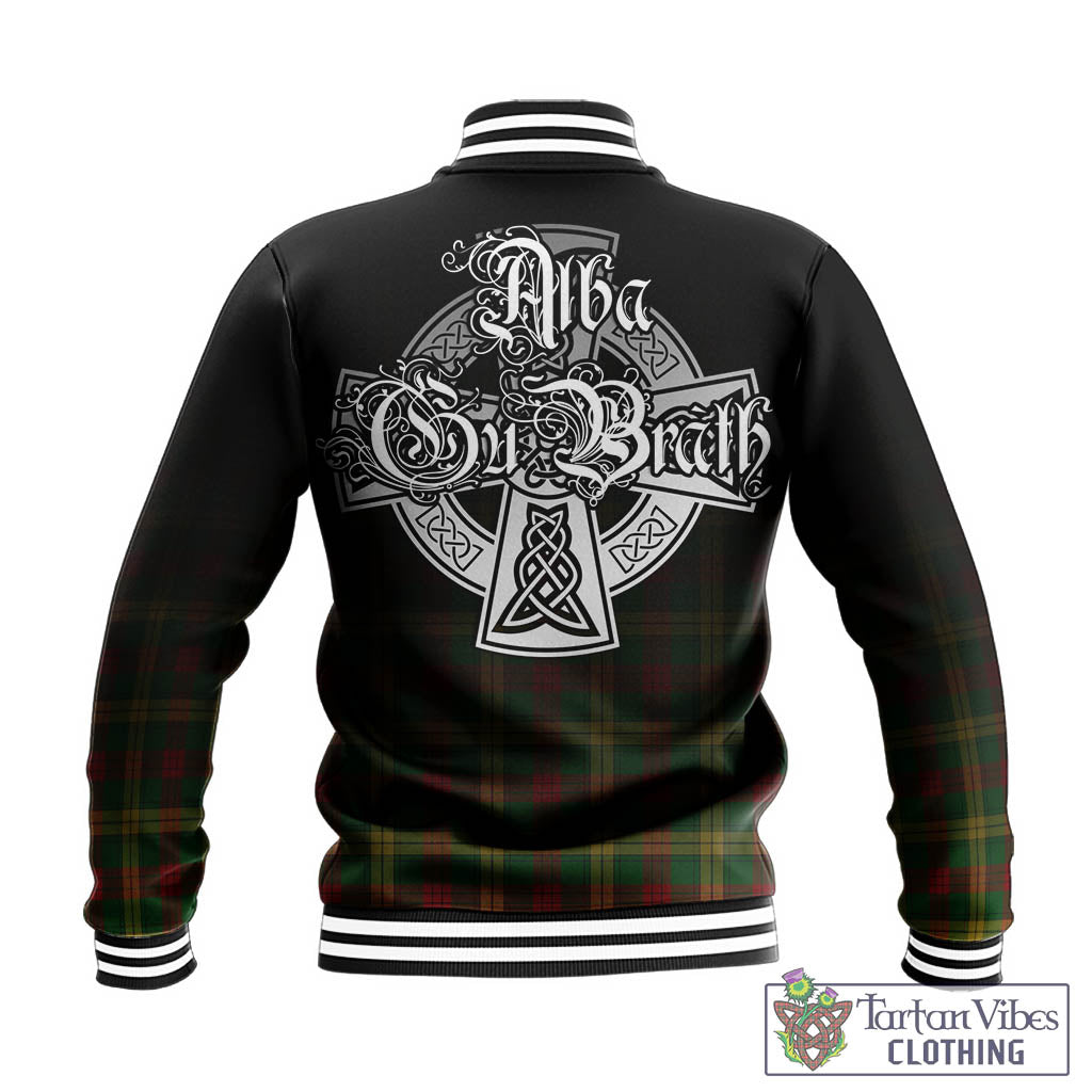 Tartan Vibes Clothing MacMillan Society of Glasgow Tartan Baseball Jacket Featuring Alba Gu Brath Family Crest Celtic Inspired