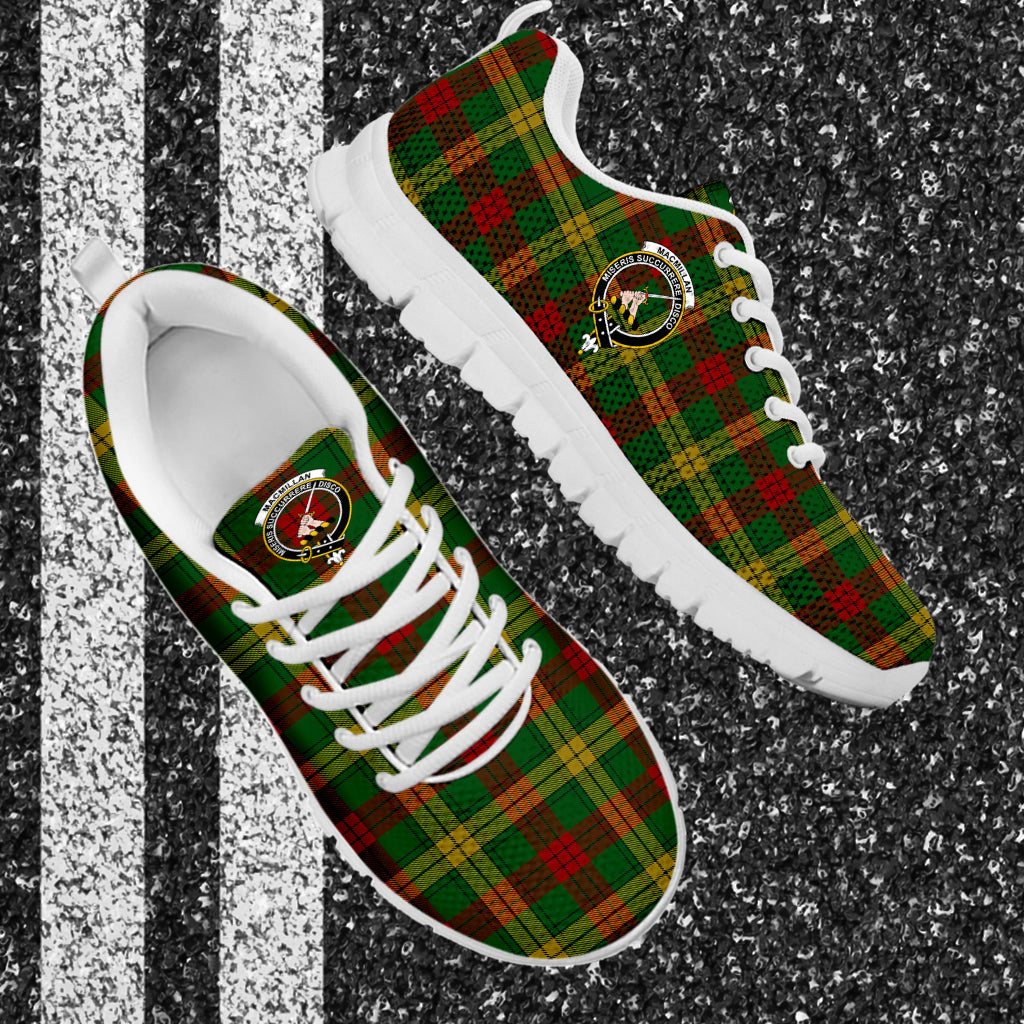 MacMillan Society of Glasgow Tartan Sneakers with Family Crest - Tartan Vibes Clothing