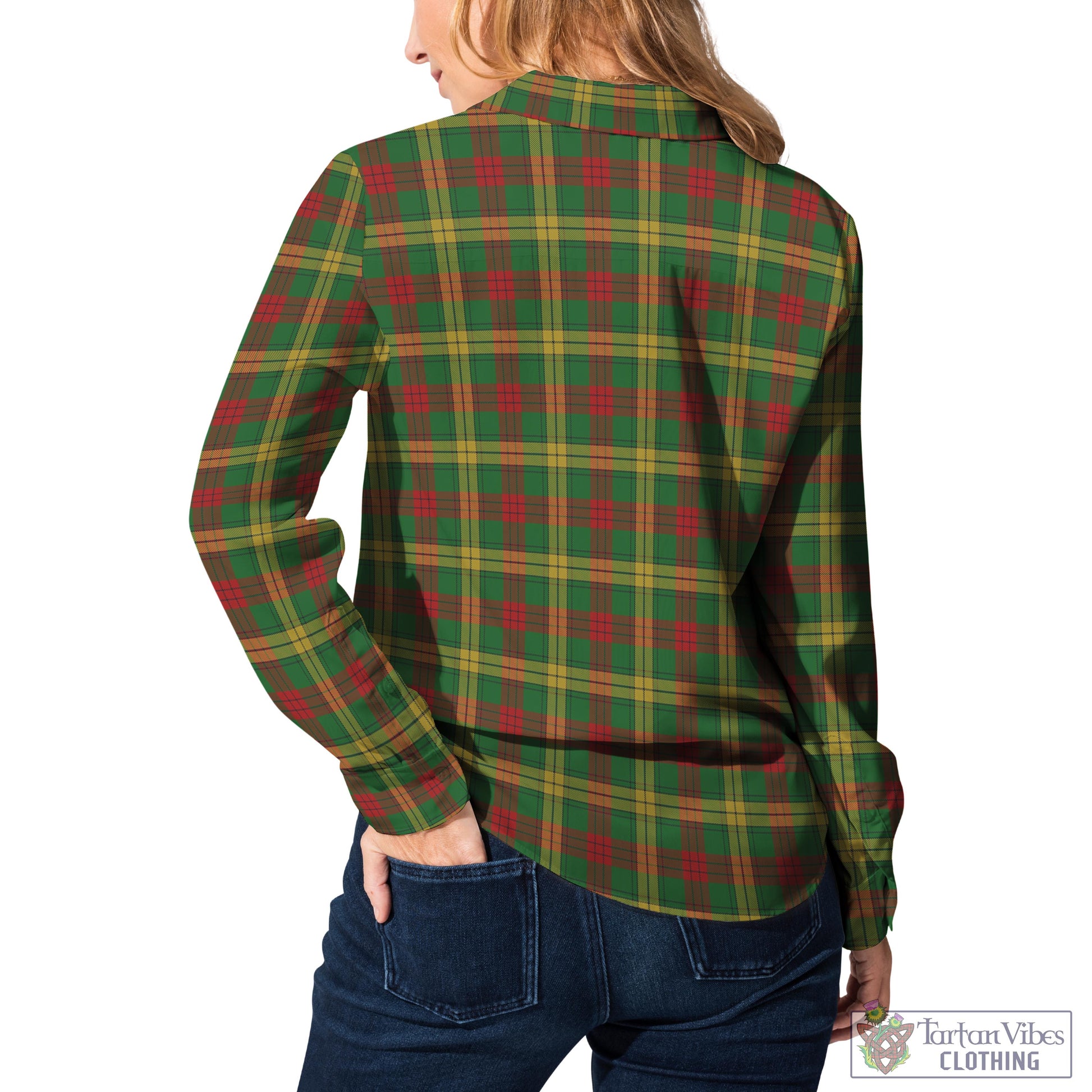 Tartan Vibes Clothing MacMillan Society of Glasgow Tartan Womens Casual Shirt with Family Crest