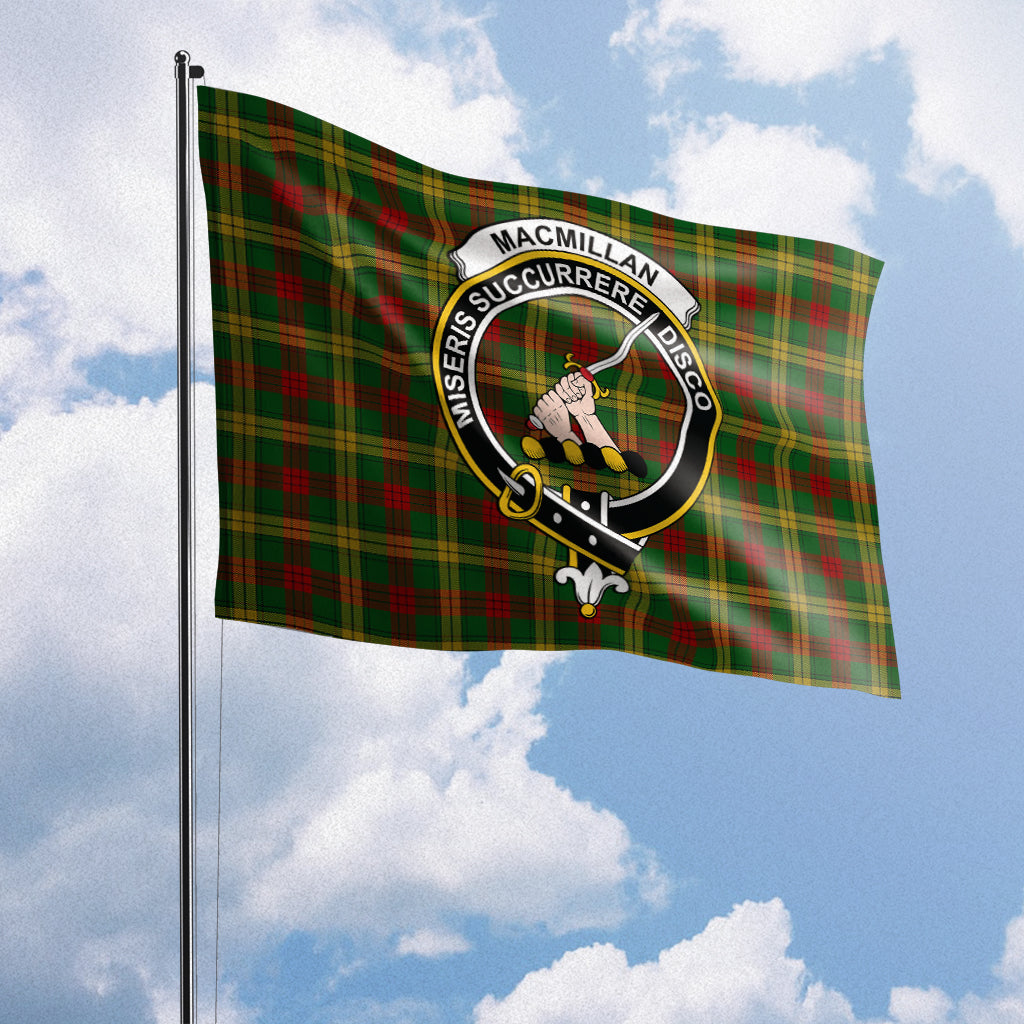 MacMillan Society of Glasgow Tartan Flag with Family Crest House Flag (Horizontal) - Tartan Vibes Clothing