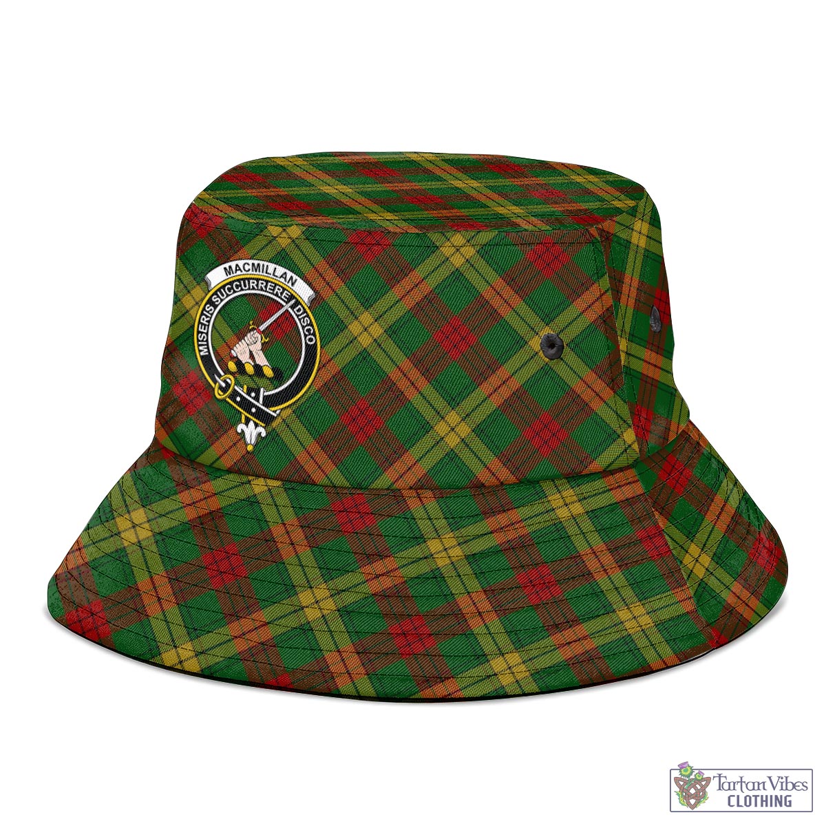 Tartan Vibes Clothing MacMillan Society of Glasgow Tartan Bucket Hat with Family Crest