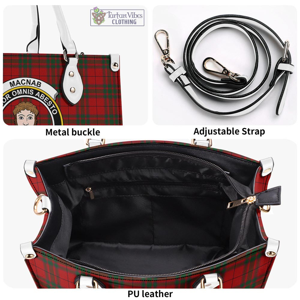 Tartan Vibes Clothing MacNab Tartan Luxury Leather Handbags with Family Crest