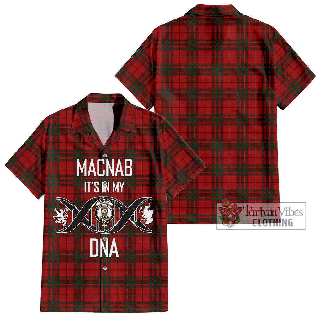 MacNab (McNab) Tartan Short Sleeve Button Shirt with Family Crest DNA In Me Style Kid - Tartanvibesclothing Shop