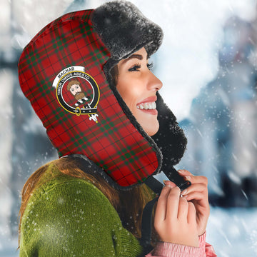 MacNab (McNab) Tartan Winter Trapper Hat with Family Crest