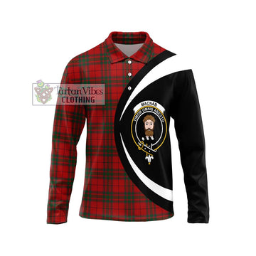 MacNab (McNab) Tartan Long Sleeve Polo Shirt with Family Crest Circle Style