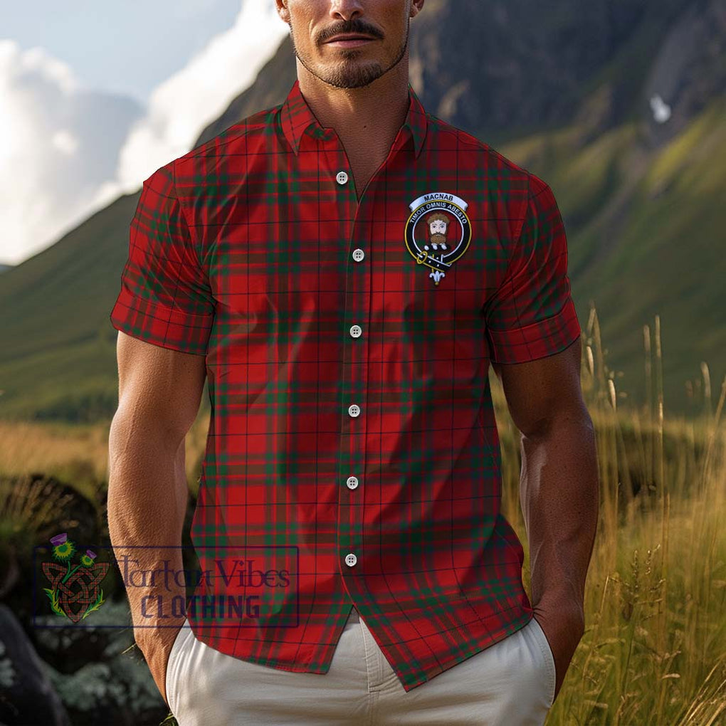 MacNab (McNab) Tartan Cotton Hawaiian Shirt with Family Crest Adult - Tartan Vibes Clothing