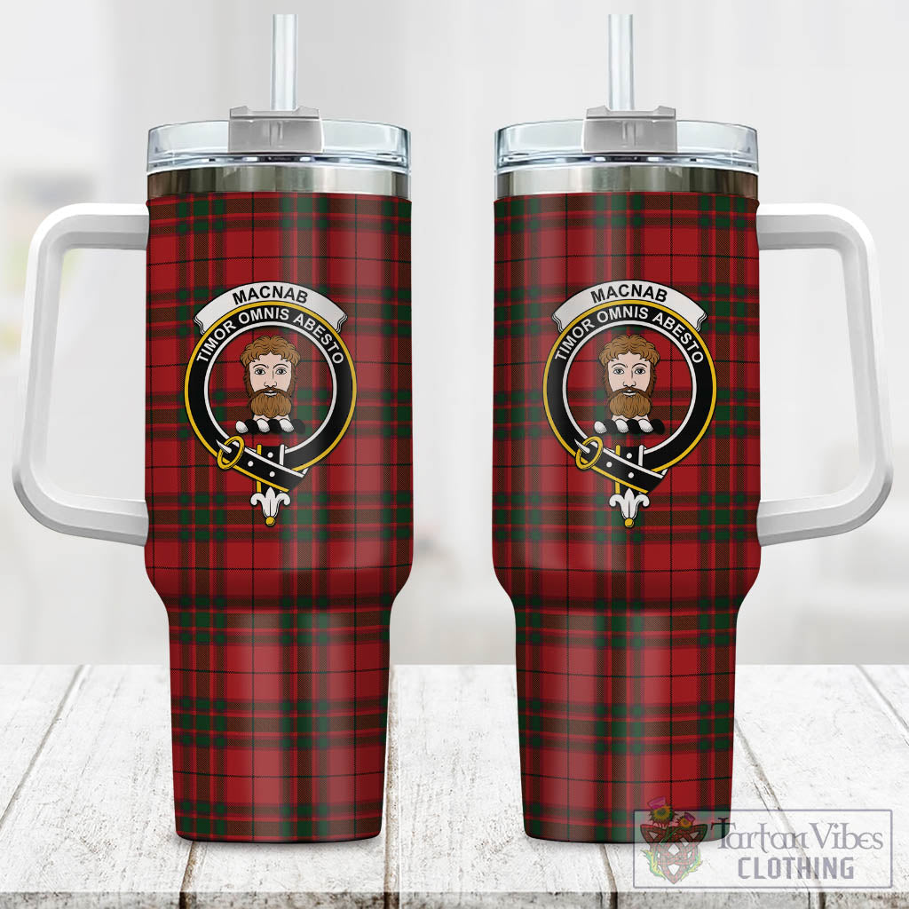 Tartan Vibes Clothing MacNab Tartan and Family Crest Tumbler with Handle