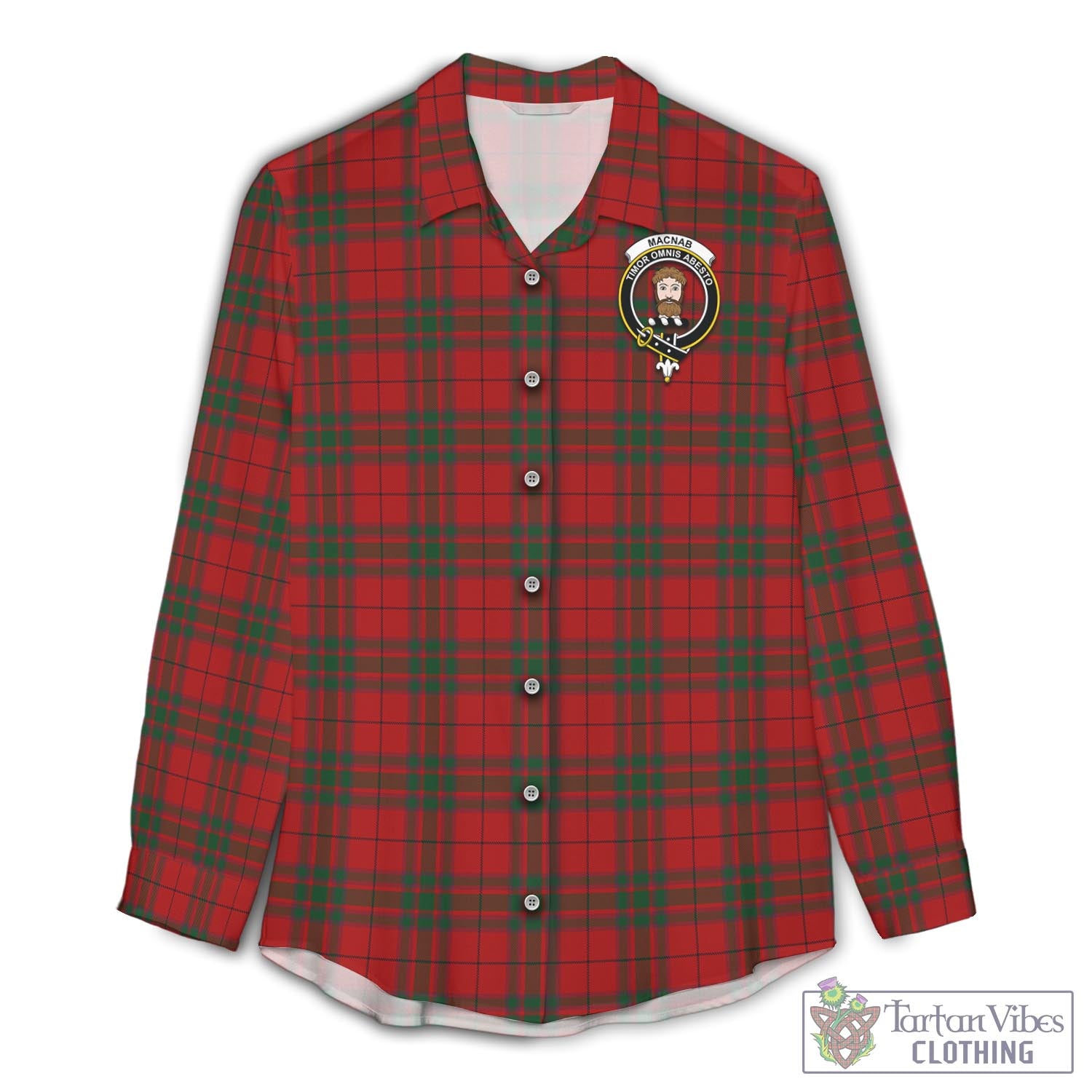 Tartan Vibes Clothing MacNab Tartan Womens Casual Shirt with Family Crest