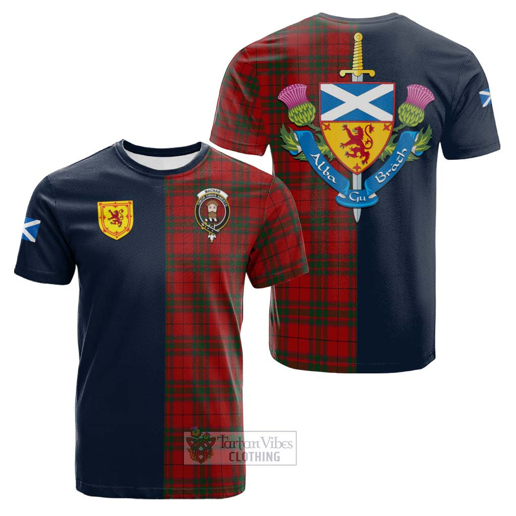 Tartan Vibes Clothing MacNab Tartan Cotton T-shirt with Scottish Lion Royal Arm Half Style