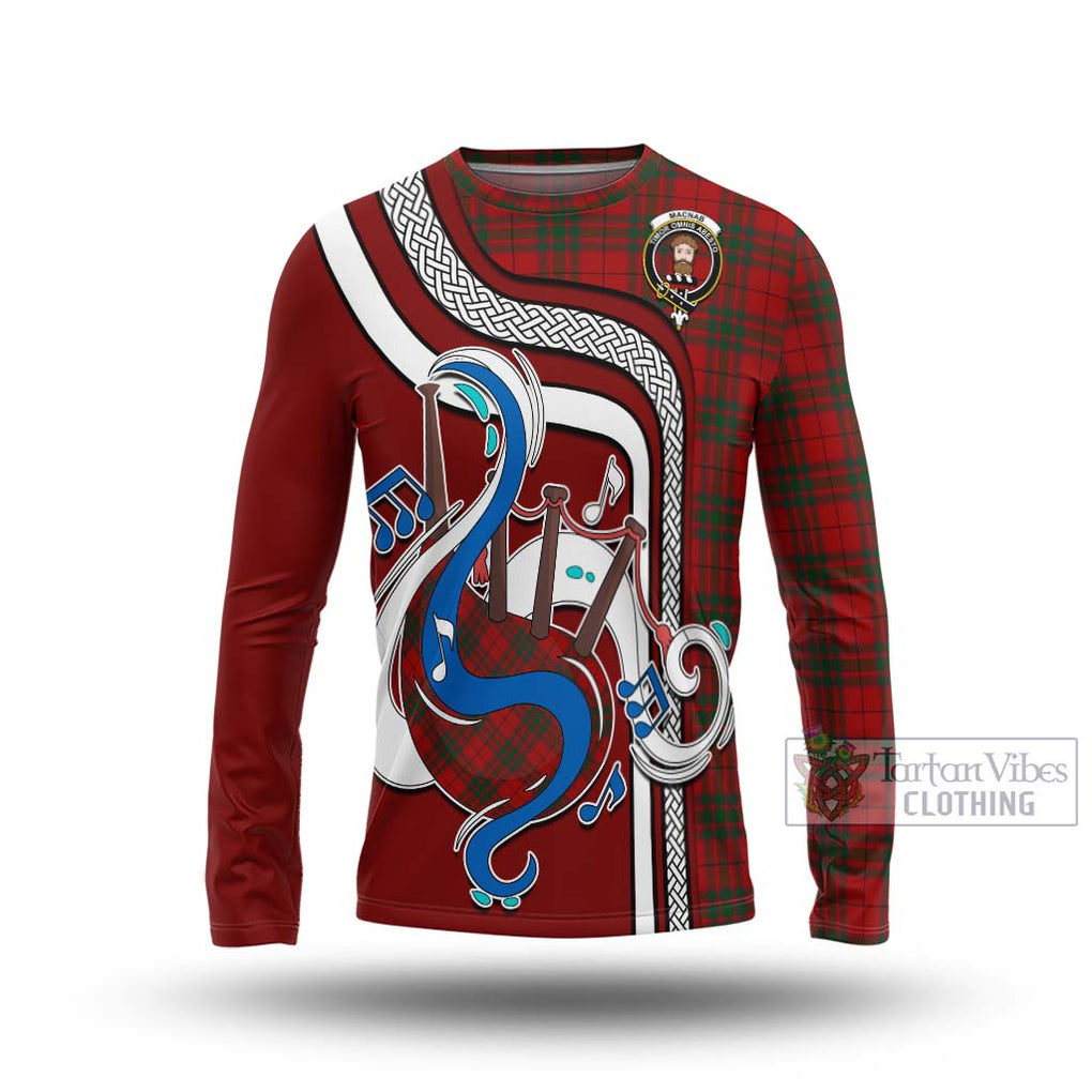 Tartan Vibes Clothing MacNab Tartan Long Sleeve T-Shirt with Epic Bagpipe Style