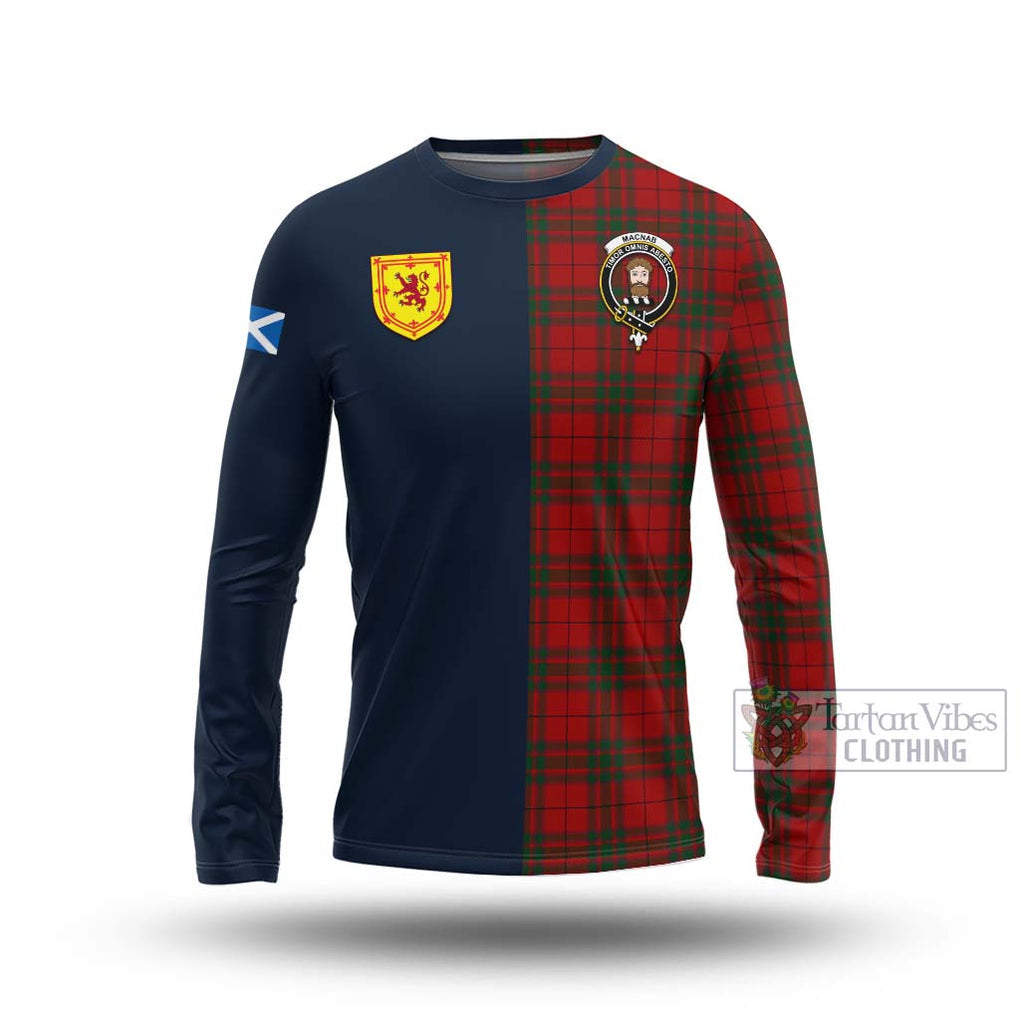 Tartan Vibes Clothing MacNab Tartan Long Sleeve T-Shirt with Scottish Lion Royal Arm Half Style