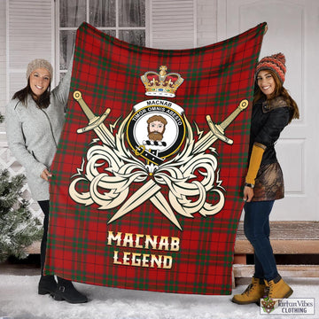 MacNab (McNab) Tartan Blanket with Clan Crest and the Golden Sword of Courageous Legacy