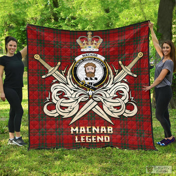 MacNab (McNab) Tartan Quilt with Clan Crest and the Golden Sword of Courageous Legacy