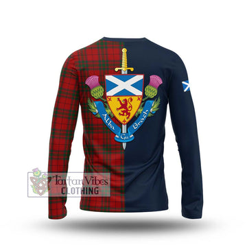 MacNab (McNab) Tartan Long Sleeve T-Shirt Alba with Scottish Lion Royal Arm Half Style