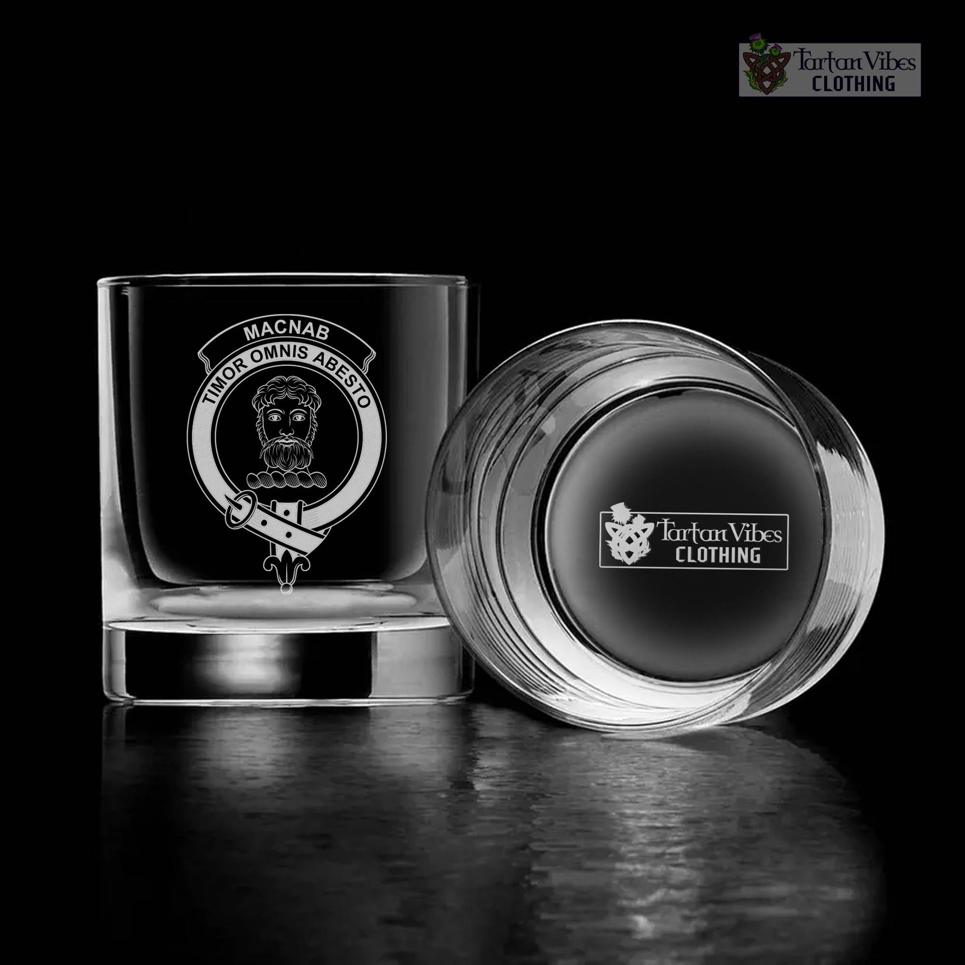 MacNab (McNab) Clan Crest Engraved Whiskey Glass - 2D-tartanvibesclothing