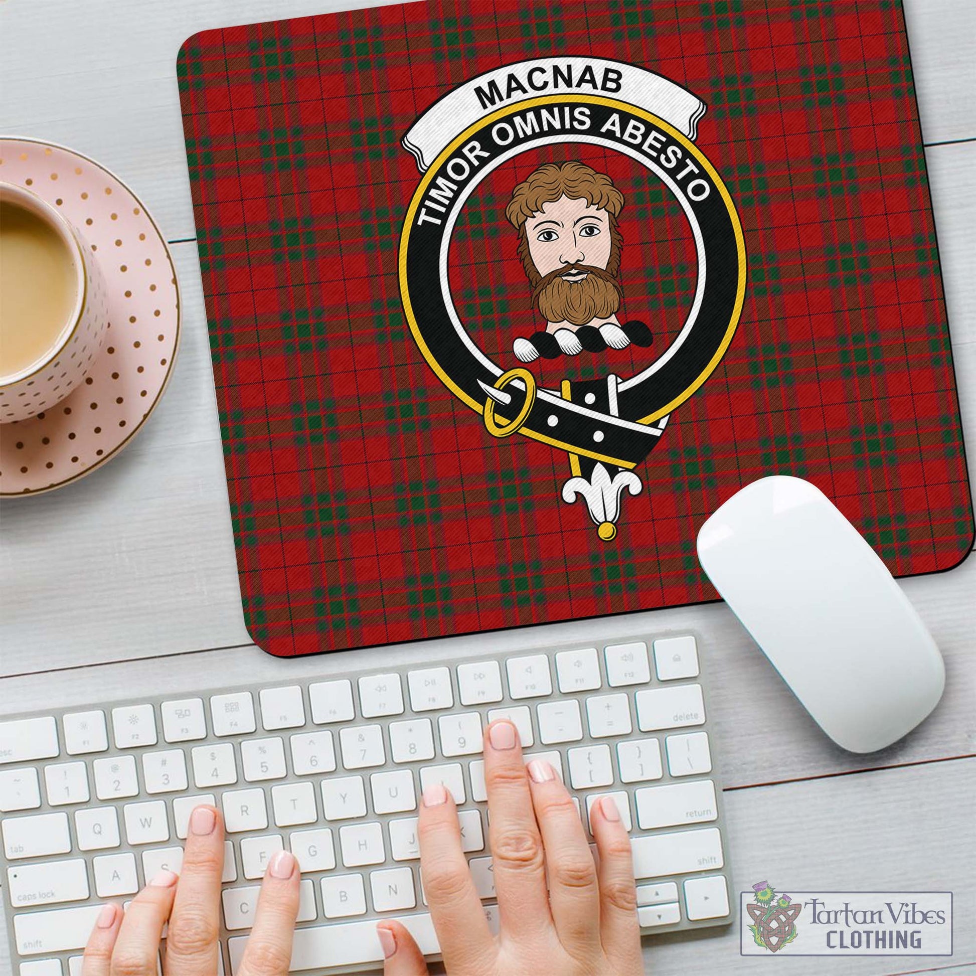 Tartan Vibes Clothing MacNab Tartan Mouse Pad with Family Crest