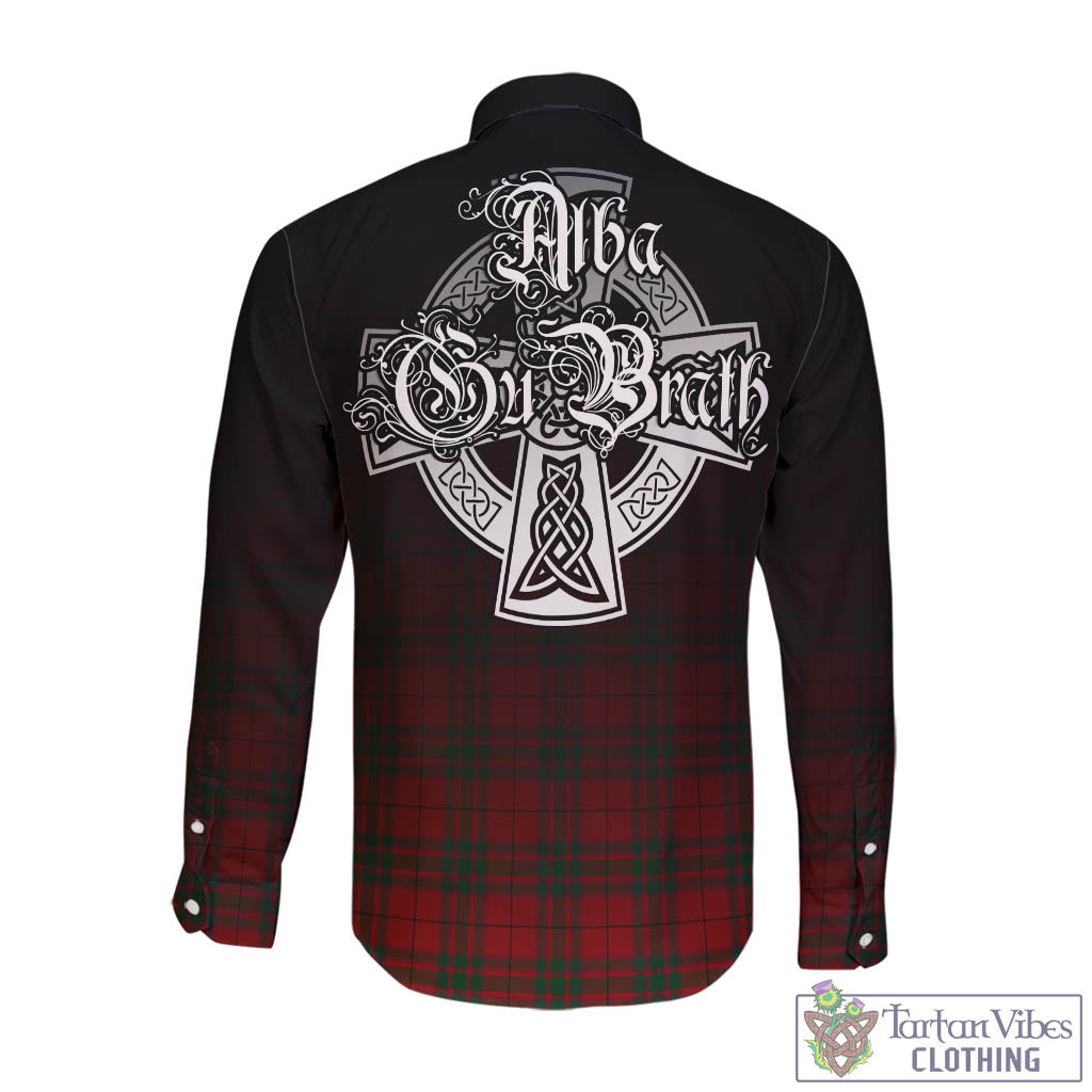 Tartan Vibes Clothing MacNab Tartan Long Sleeve Button Up Featuring Alba Gu Brath Family Crest Celtic Inspired