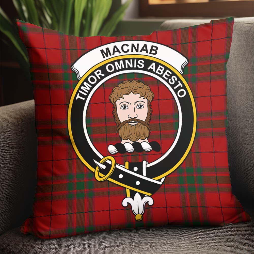 MacNab Tartan Pillow Cover with Family Crest - Tartanvibesclothing