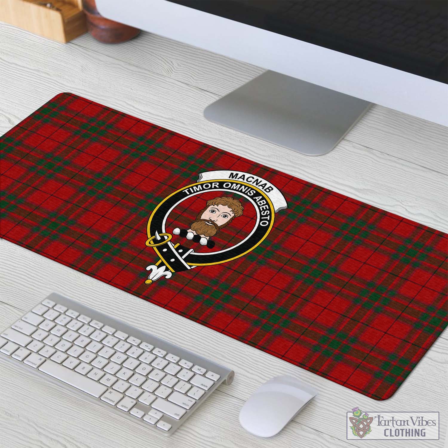 Tartan Vibes Clothing MacNab Tartan Mouse Pad with Family Crest