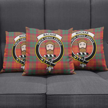 MacNab Ancient Tartan Pillow Cover with Family Crest