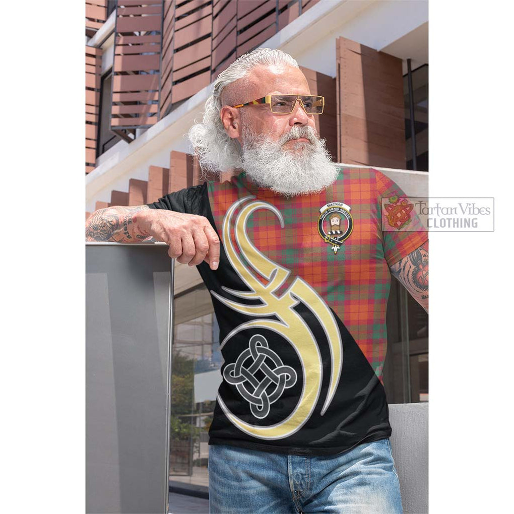 Tartan Vibes Clothing MacNab Ancient Tartan Cotton T-shirt with Family Crest and Celtic Symbol Style