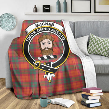 MacNab Ancient Tartan Blanket with Family Crest